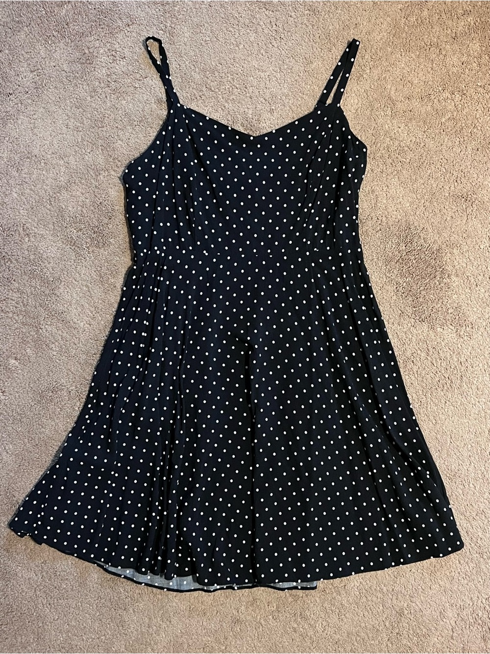 Old Navy Black Polka Dot Fit-and-Flare Dress